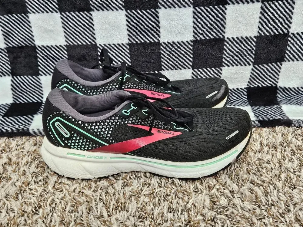 Brooks Ghost 14 Running Shoes Women's 8.5 B Black Pink (no insoles)